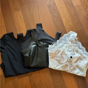 Lot of 3 PINSY SHAPEWEAR Bodysuits L